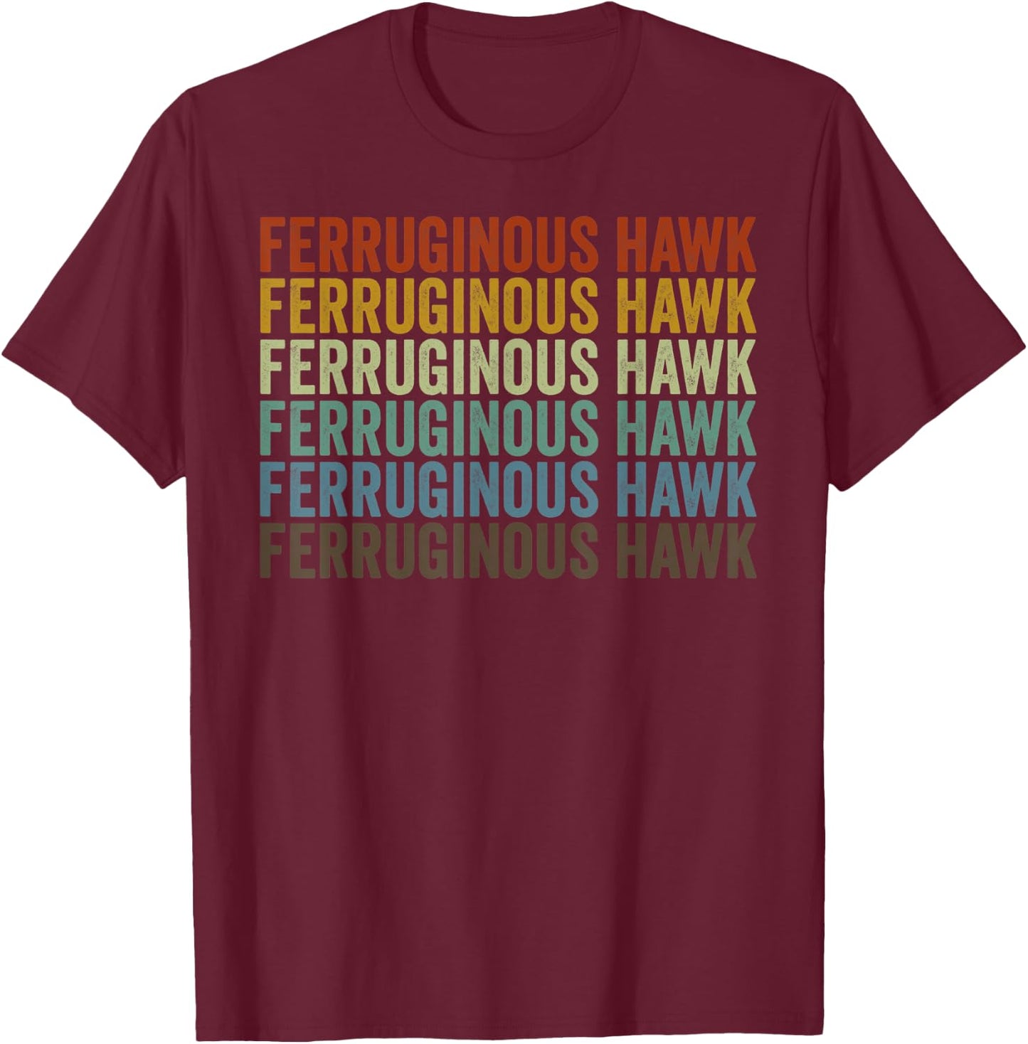 Ferruginous Hawk Retro T-Shirt - T-Shirt | Maroon