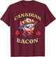 Canadian Bacon Pig Funny Canada Royal Mountie Police Officer T-Shirt - T-Shirt | Maroon