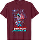 Marvel Comics Retro Classic Captain America 4th of July Flag T-Shirt - T-Shirt | Maroon