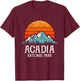 Acadia National Park Merchandise Retro Hiking Acadia T-Shirt - T-Shirt | Maroon