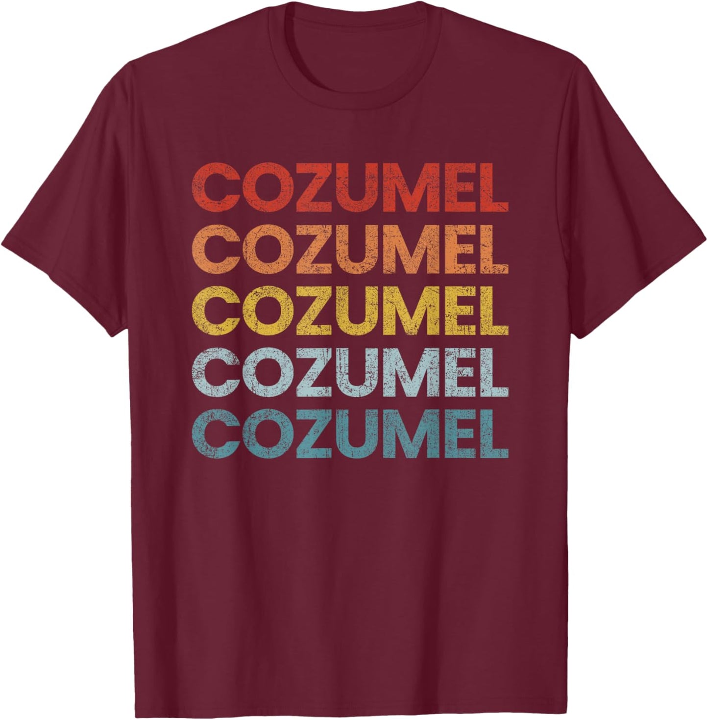 Vintage Cozumel Mexico Retro Throwback Souvenir T-Shirt - T-Shirt | Maroon