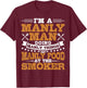 Manly Man Manly Food BBQ Smoker Grill Dad T-Shirt - T-Shirt | Maroon