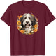 Cute Girls Kids Funny Wild Flowers Sheepadoodle Lover T-Shirt - T-Shirt | Maroon