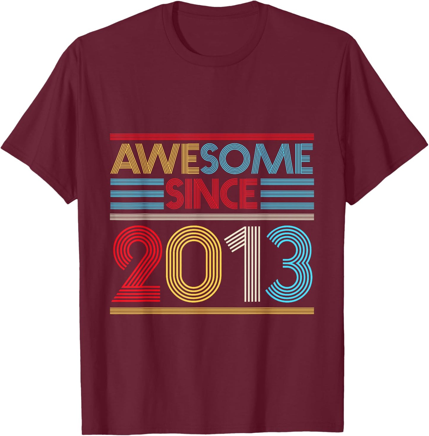 Awesome Since 2013 - 7th Birthday - Great Since 2013 T-Shirt - T-Shirt | Maroon