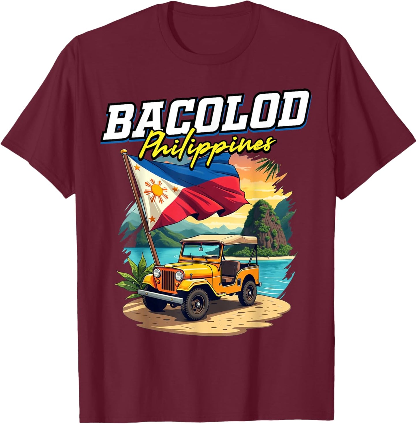 Bacolod Philippines Travel Vacation Filipino Souvenir T-Shirt - T-Shirt | Maroon