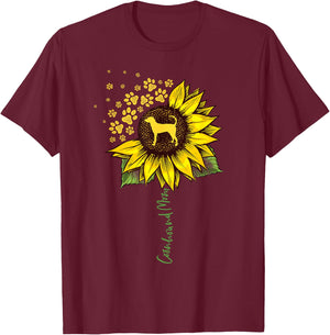 Coonhound Mom Sunflower Redbone Coonhound Gifts Dog Mom Mama Men Women Girls Kids T-Shirt - T-Shirt | Maroon