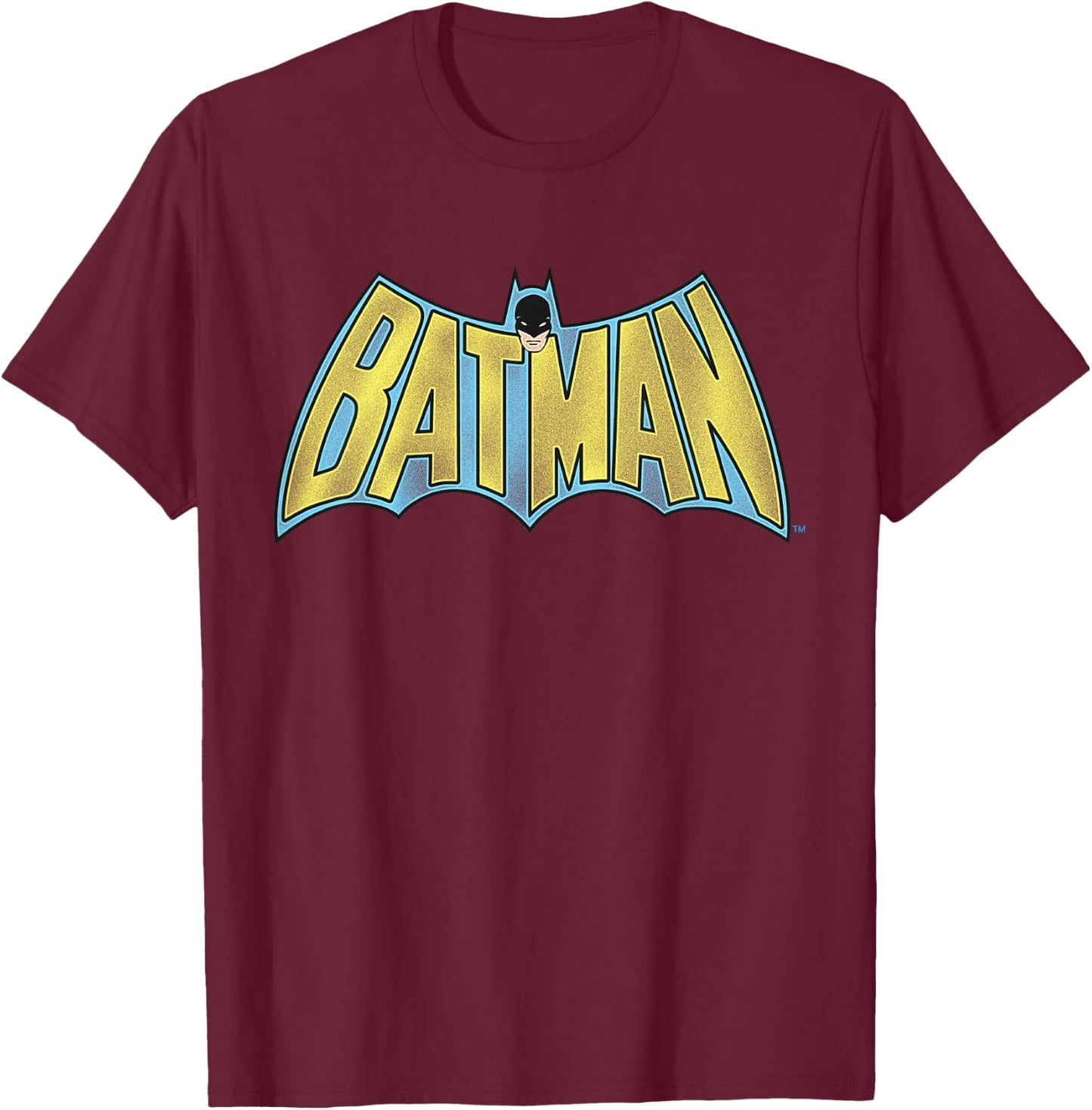 Kids DC Comics Batman Vintage Bold Text Logo T-Shirt - T-Shirt | Maroon