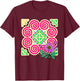 Hmong Pattern Miao Hmoob Patterns Flowers T-Shirt - T-Shirt | Maroon