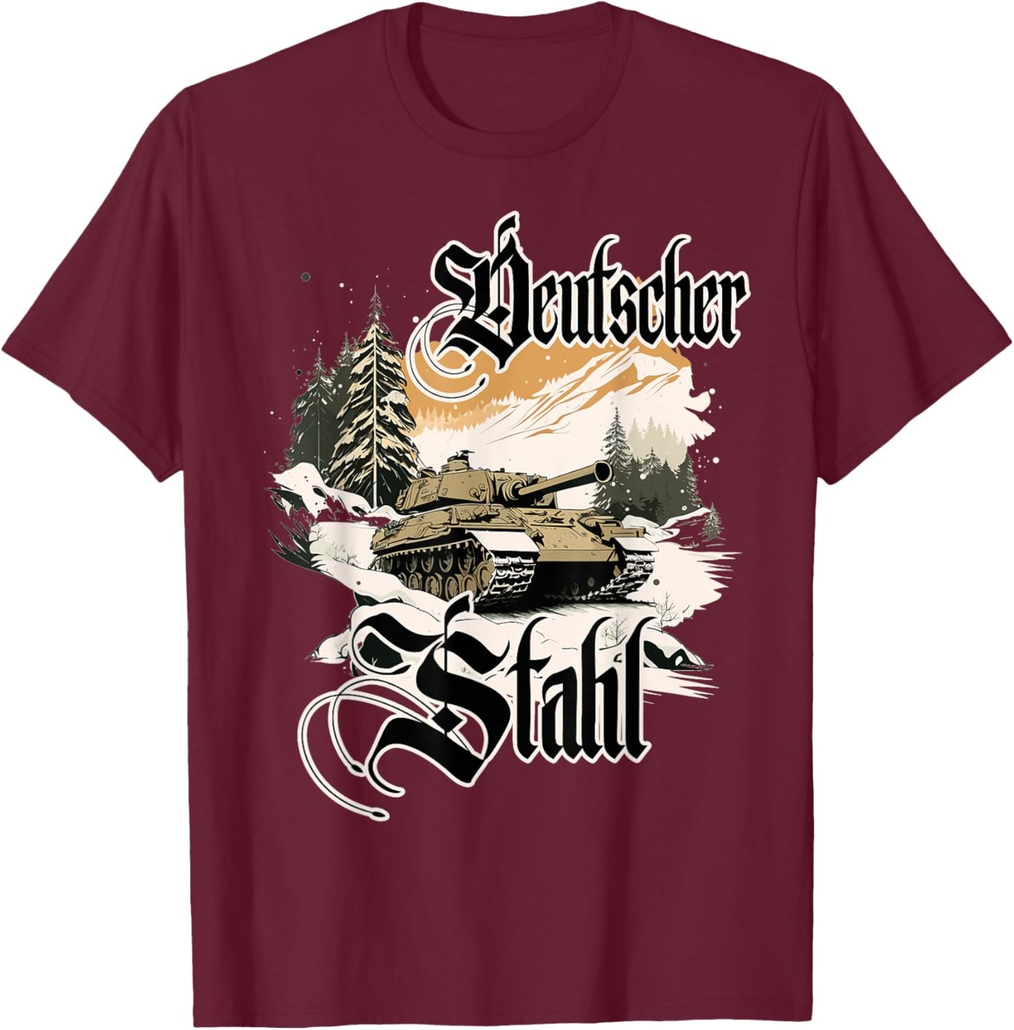 German Stahl Tiger Panzer WWII Tank Driver Soldiers T-Shirt - T-Shirt | Maroon