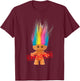 DreamWorks Trolls Censored Rainbow Hair T-Shirt - T-Shirt | Maroon