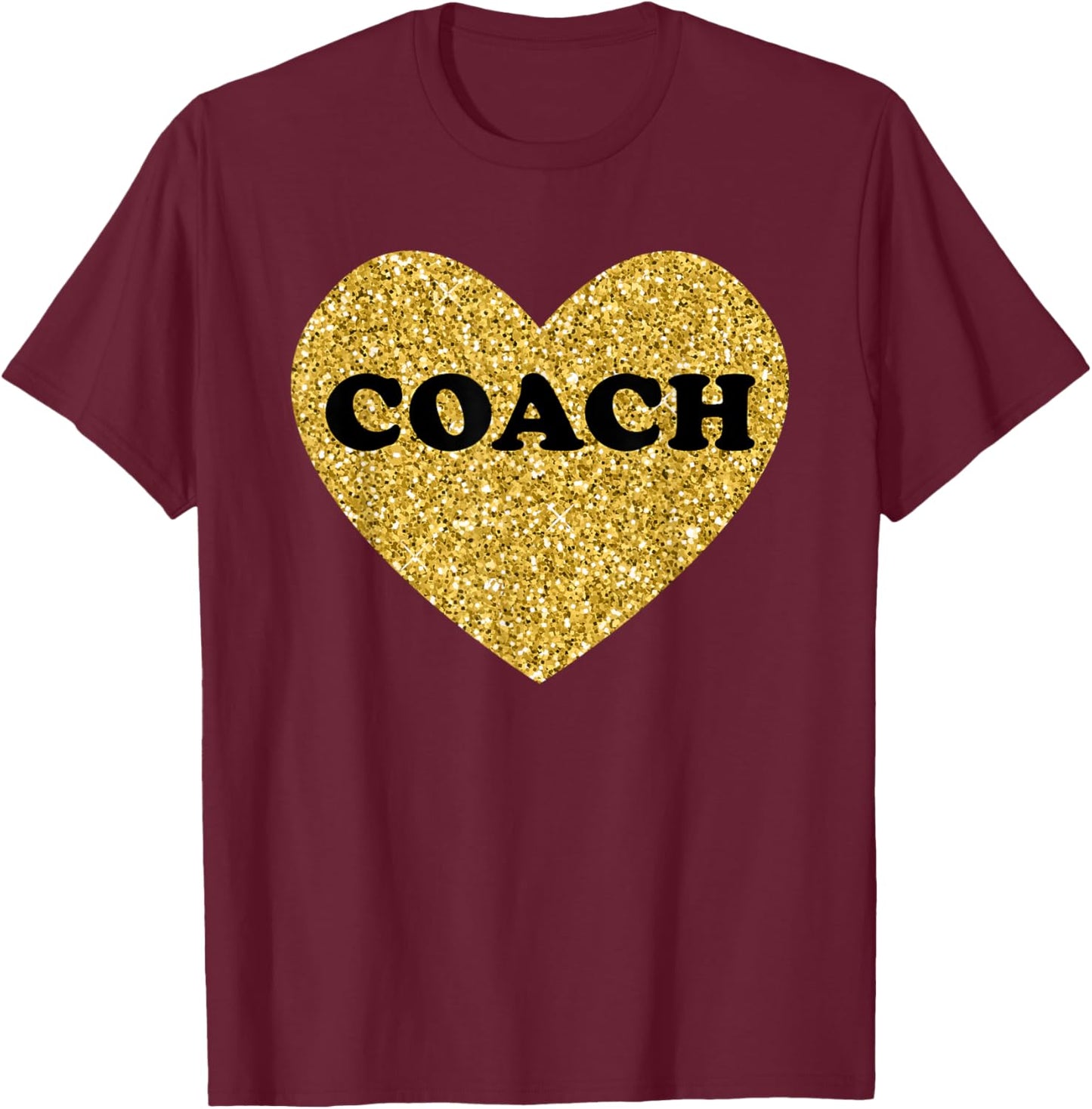 Coach and Men Heart Sports Coaches T-Shirt - T-Shirt | Maroon