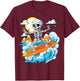 Skeleton Surfing Halloween Hawaii Hawaiian Men Women Surfer T-Shirt - T-Shirt | Maroon