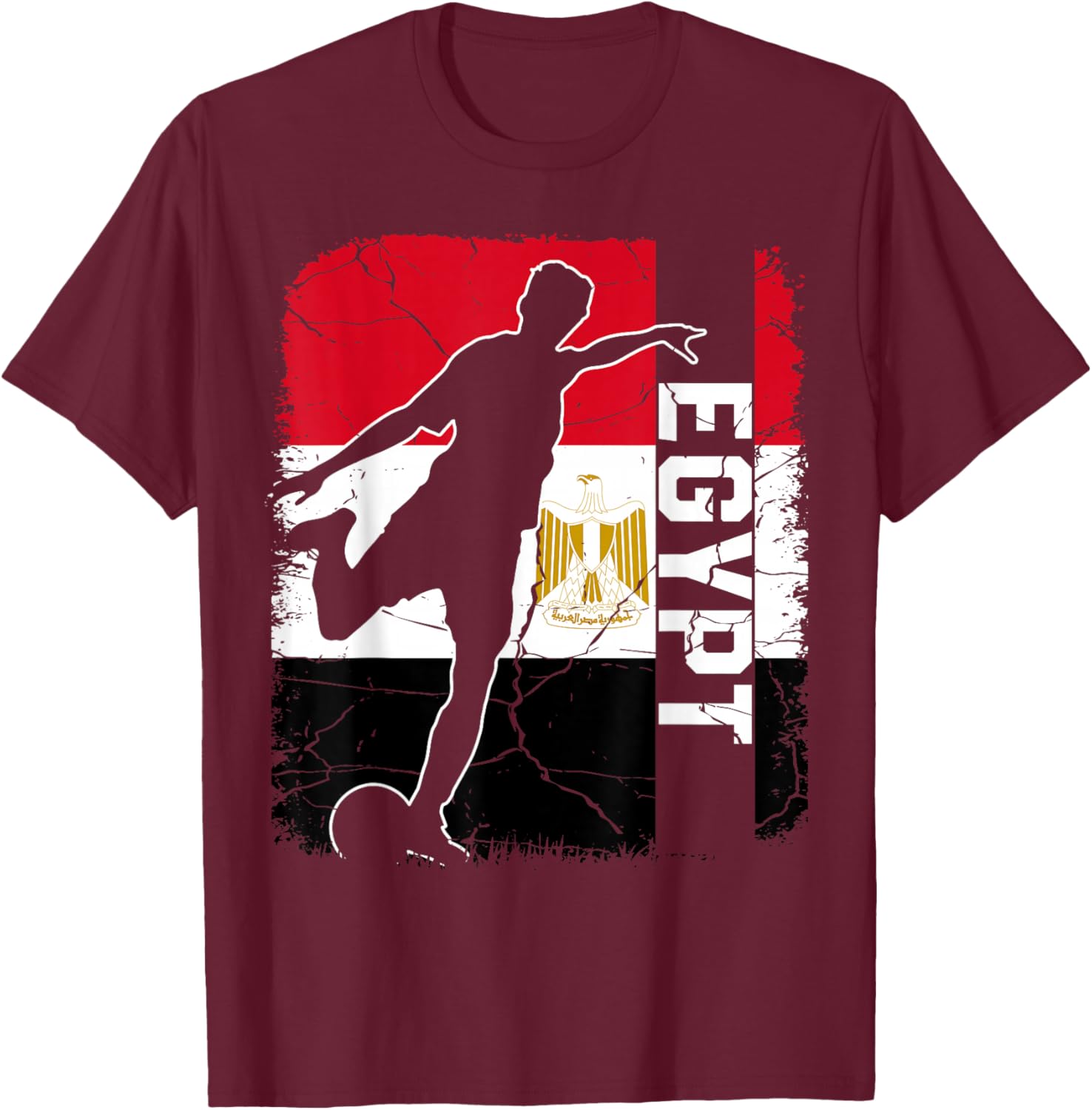 Egypt Soccer Team Egypt Flag Jersey Football T-Shirt - T-Shirt | Maroon