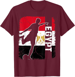 Egypt Soccer Team Egypt Flag Jersey Football T-Shirt - T-Shirt | Maroon
