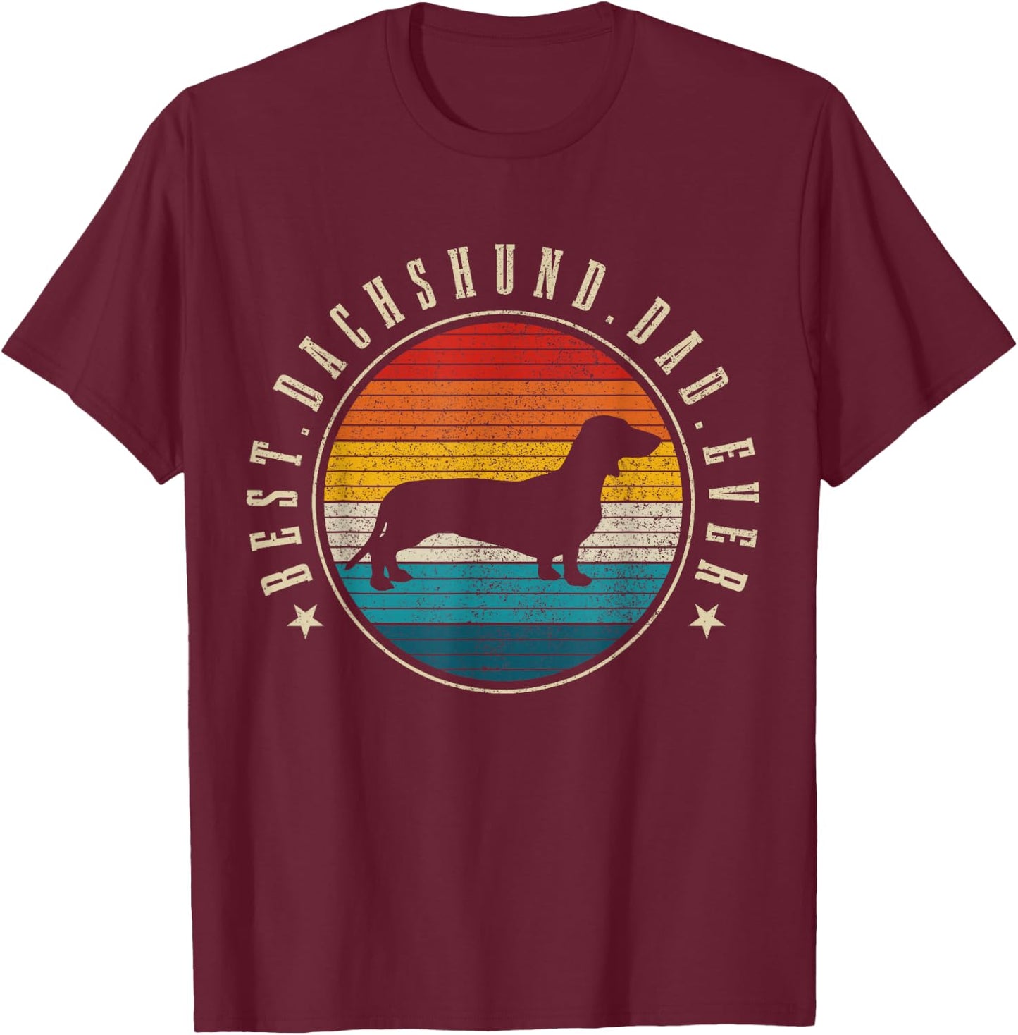 Dachshund Dog Vintage Funny Dog T-Shirt - T-Shirt | Maroon