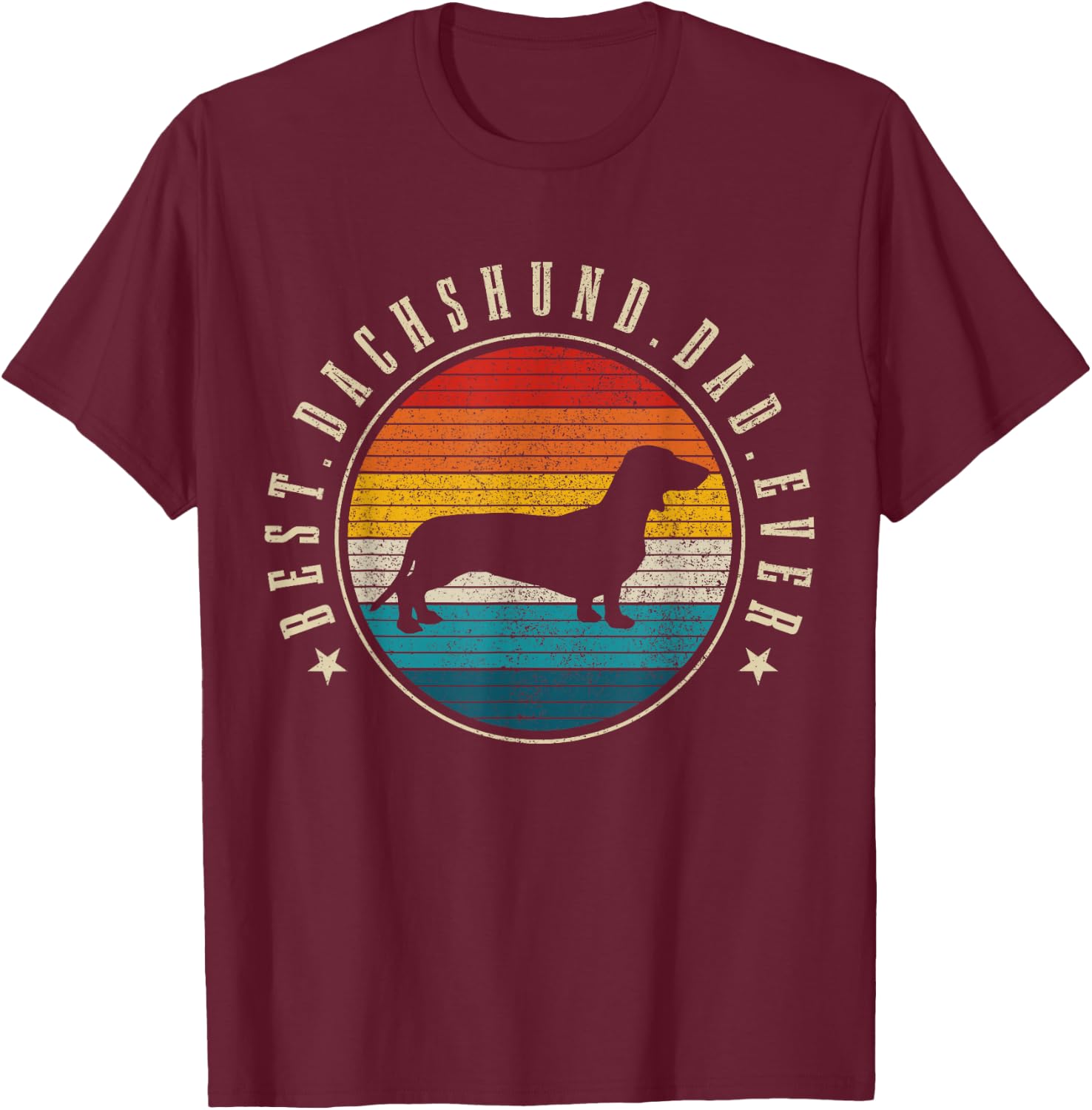 Dachshund Dog Vintage Funny Dog T-Shirt - T-Shirt | Maroon