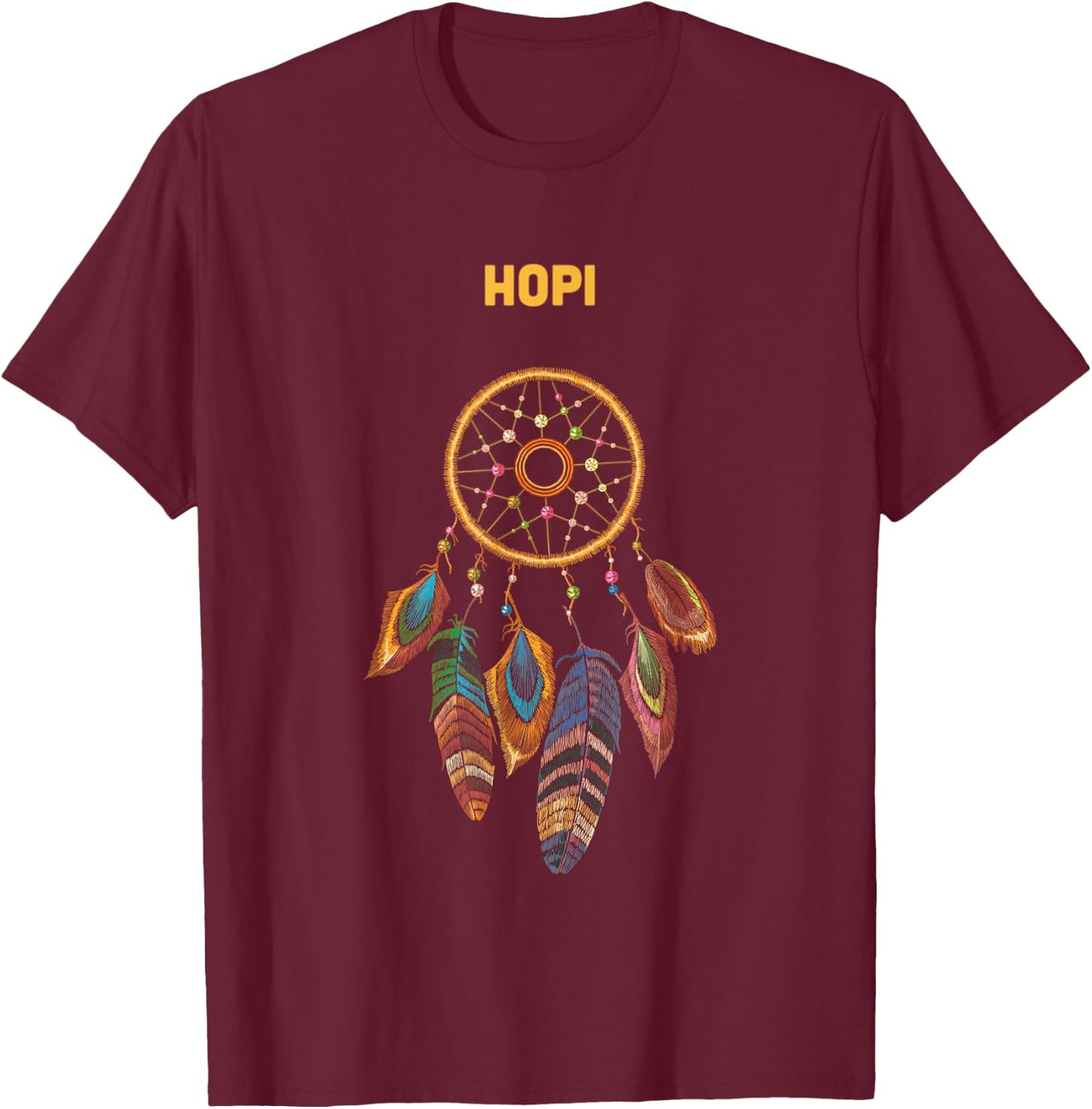 Hopi Tribe Native American Indian Vintage Dream Catcher T-Shirt - T-Shirt | Maroon