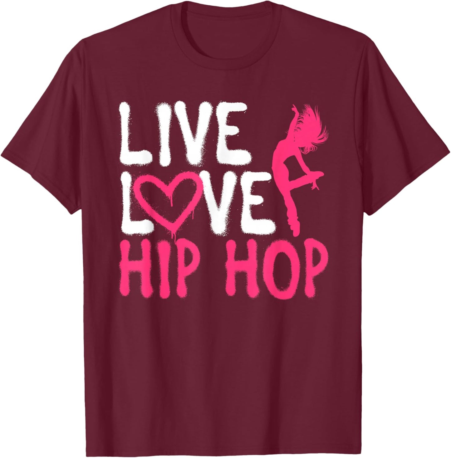 Cool Hip Hop Dancer Design Girls Hip Hop Lovers T-Shirt - T-Shirt | Maroon