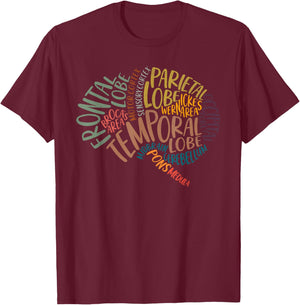 Anatomy Of The Brain Nurse Brain Anatomy T-Shirt - T-Shirt | Maroon