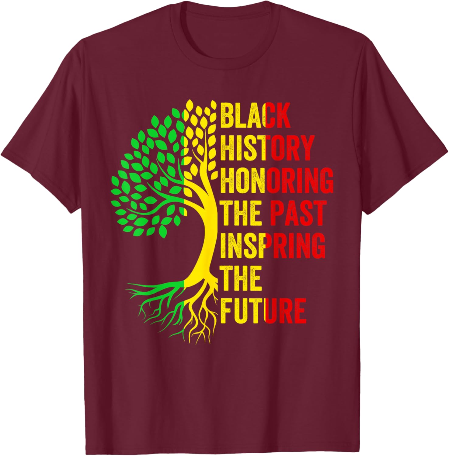 Black History Honoring The Past African Pride Black History T-Shirt - T-Shirt | Maroon
