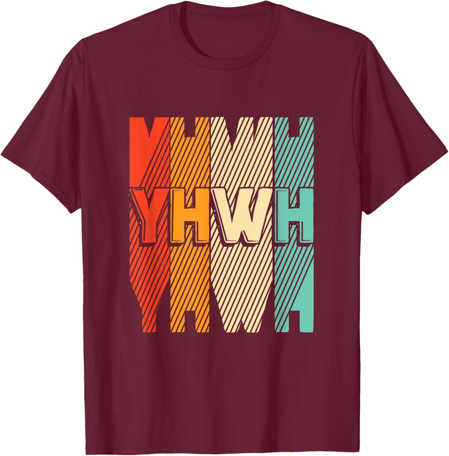 Retro Vintage Paleo Hebrew God Of Israel Yahweh Yhwh T-Shirt - T-Shirt | Maroon