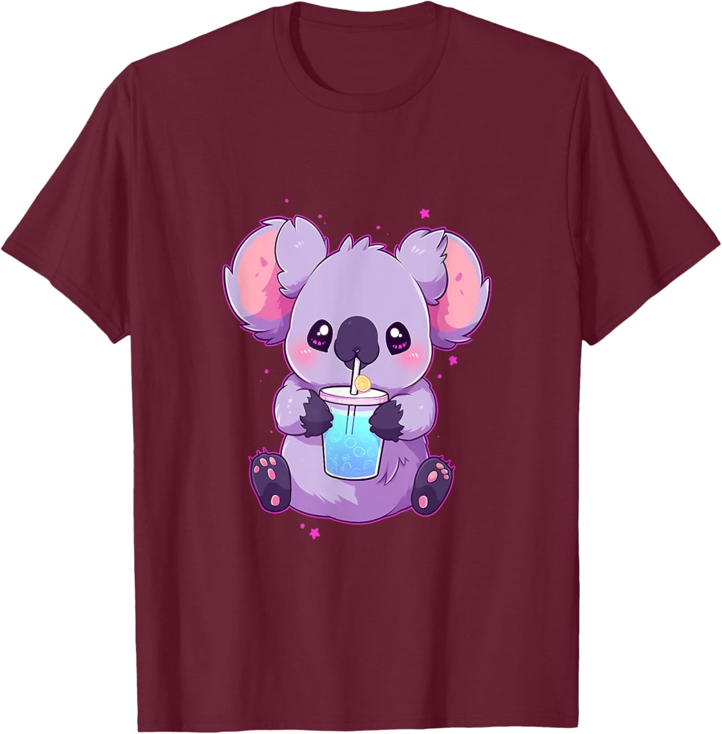 Koala Bear Boba Tea Bubble Tea Anime Kawaii T-Shirt - T-Shirt | Maroon