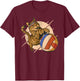 Funny cat plays volleyball women children T-Shirt - T-Shirt | Maroon
