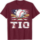 Baseball T-Ball Tio American Flag Proud Ball Tio Kids Men T-Shirt - T-Shirt | Maroon