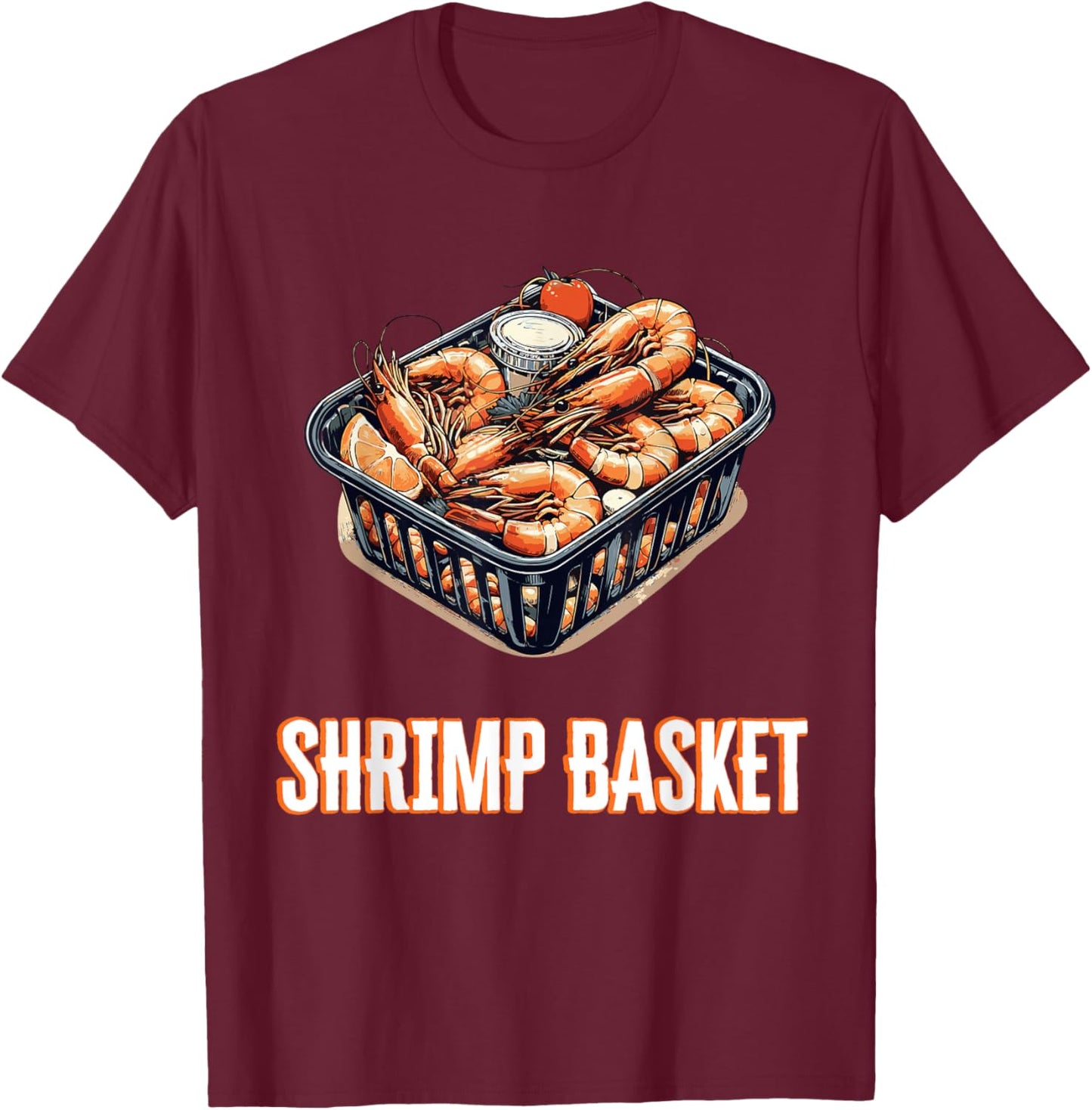 Shrimp Basket Fast Food Fanatic Bite T-Shirt - T-Shirt | Maroon