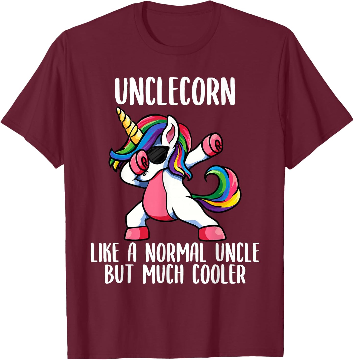 Magical Unicorn Family Matching Outfit Co. UncleCorn Cute , Unicorn Uncle Niece Fun Match Up Adult , Black, Small T-Shirt - T-Shirt | Maroon
