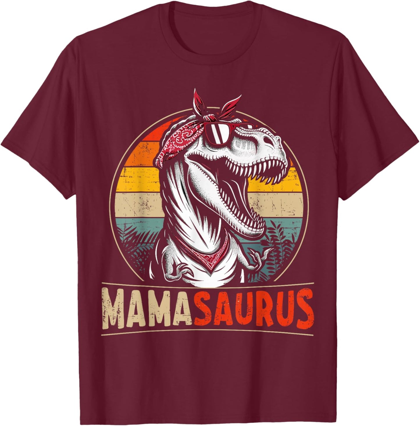 Mamasaurus dinosaur mom for mothers day christmas birthday T-Shirt - T-Shirt | Maroon