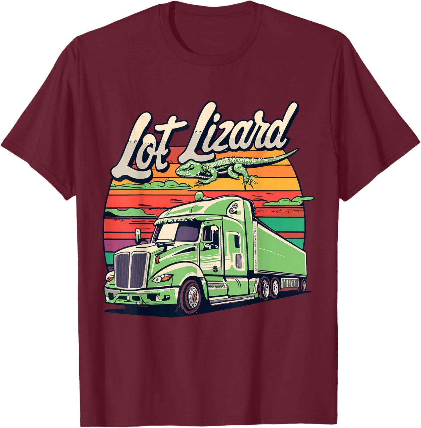 Lot Lizard, Truck Driver Adventure T-Shirt - T-Shirt | Maroon