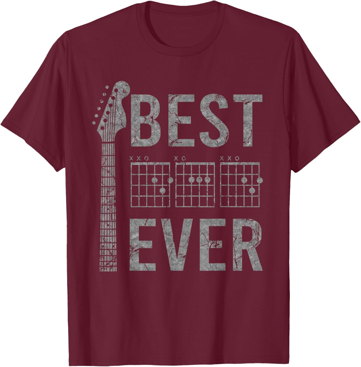 Best Dad Ever Chord Guitar Guitarist Father's Day Musician T-Shirt - T-Shirt | Maroon