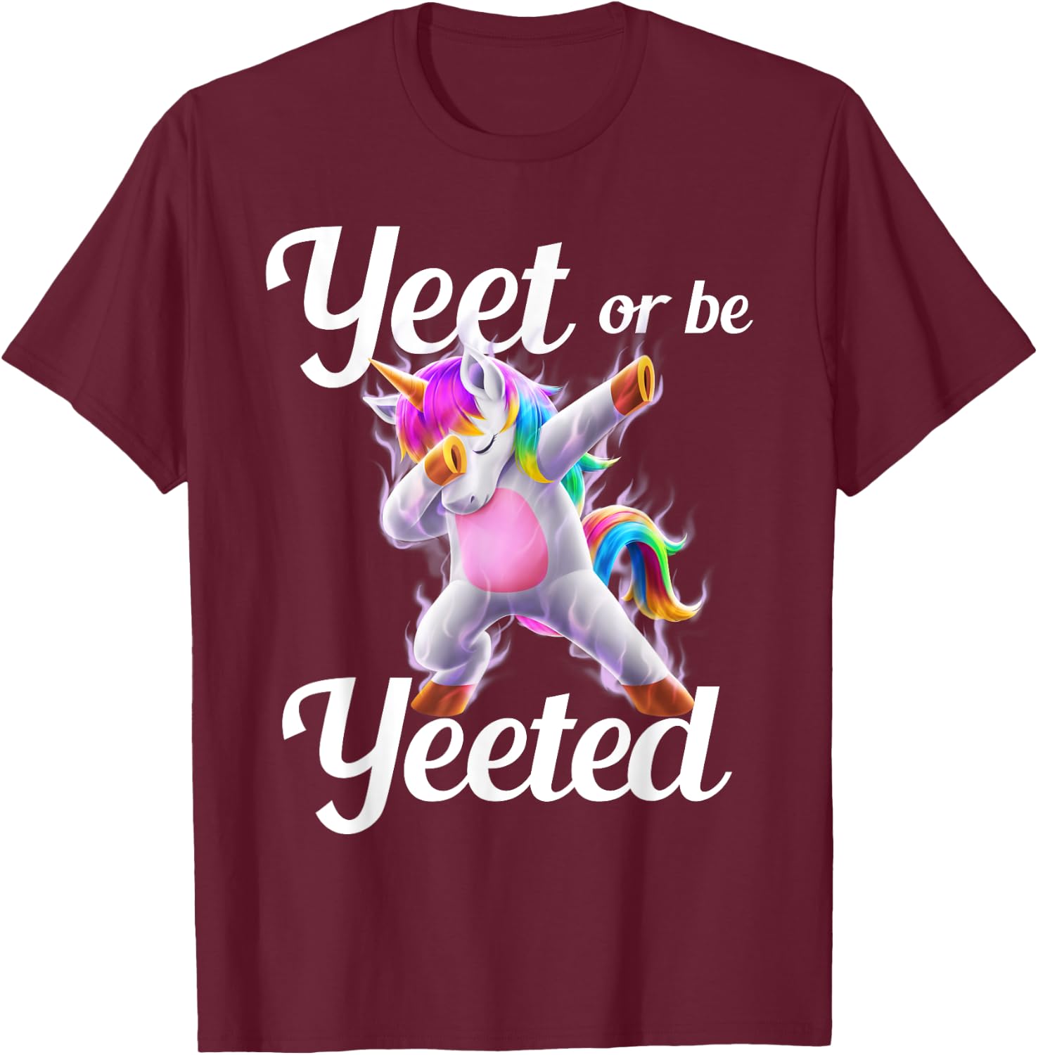Yeet Or Be Yeeted Dabbing Unicorn Dank Meme Slogan Yeet Kids T-Shirt - T-Shirt | Maroon
