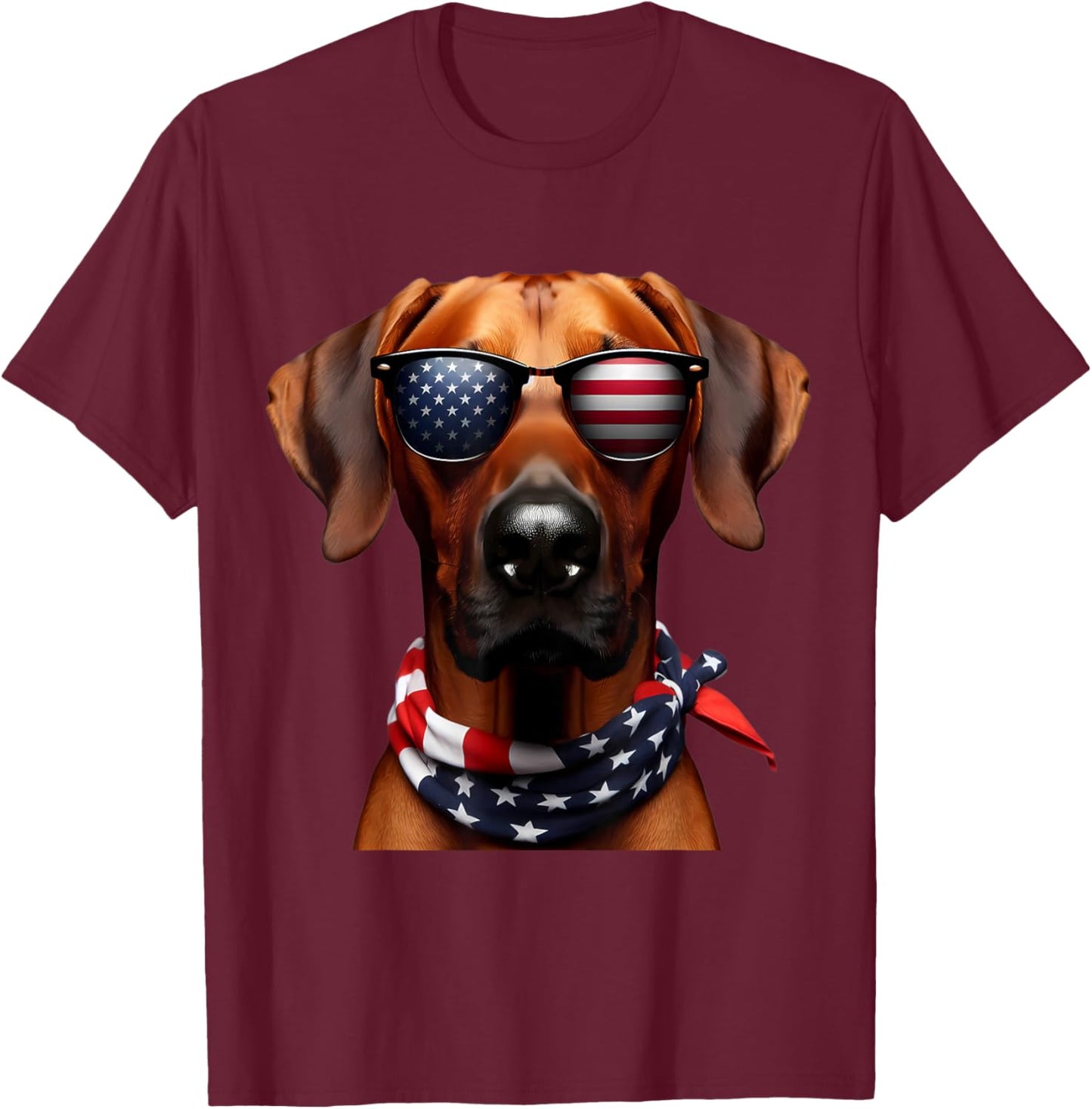 American Rhodesian Ridgeback Dog 4th Of July Owner Patriot T-Shirt - T-Shirt | Maroon