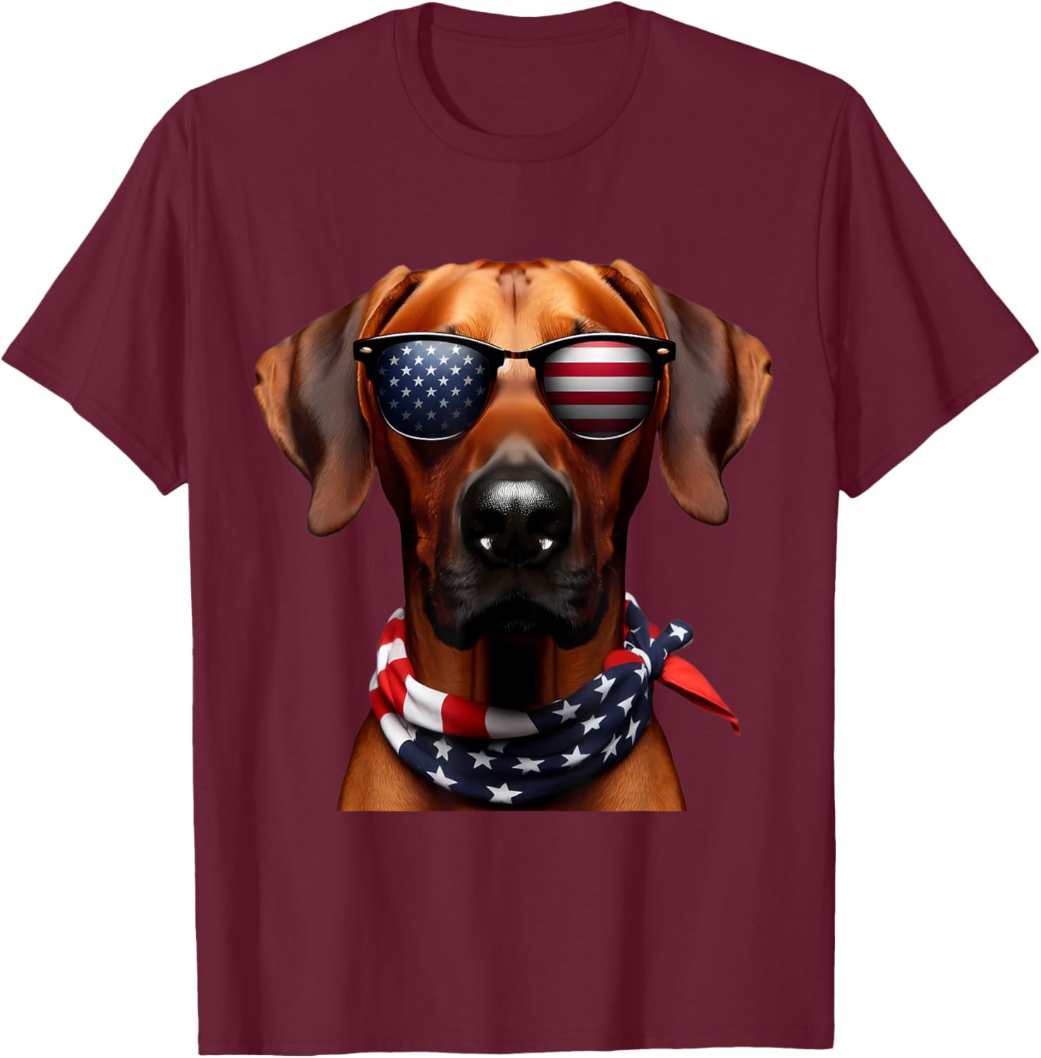 American Rhodesian Ridgeback Dog 4th Of July Owner Patriot T-Shirt - T-Shirt | Maroon