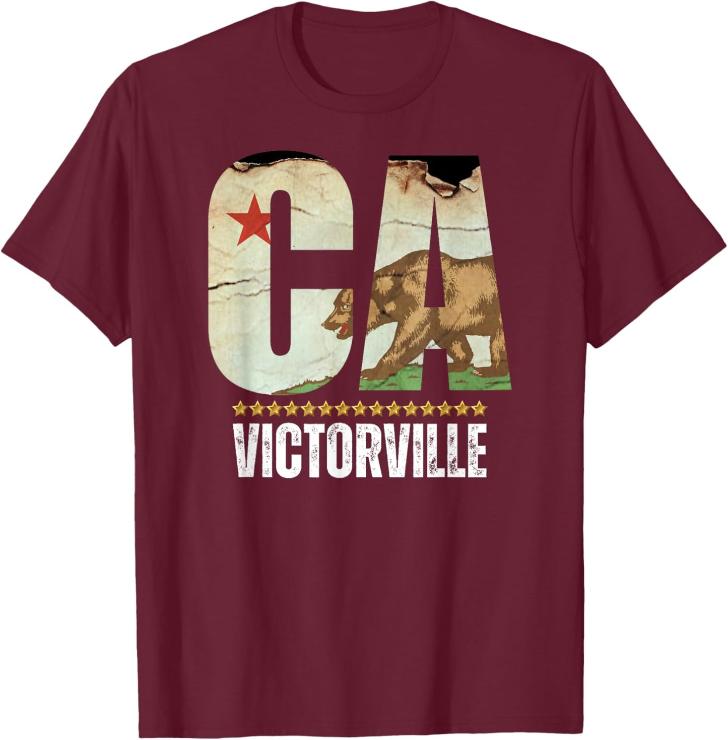 Victorville, California CA, Major USA City T-Shirt - T-Shirt | Maroon