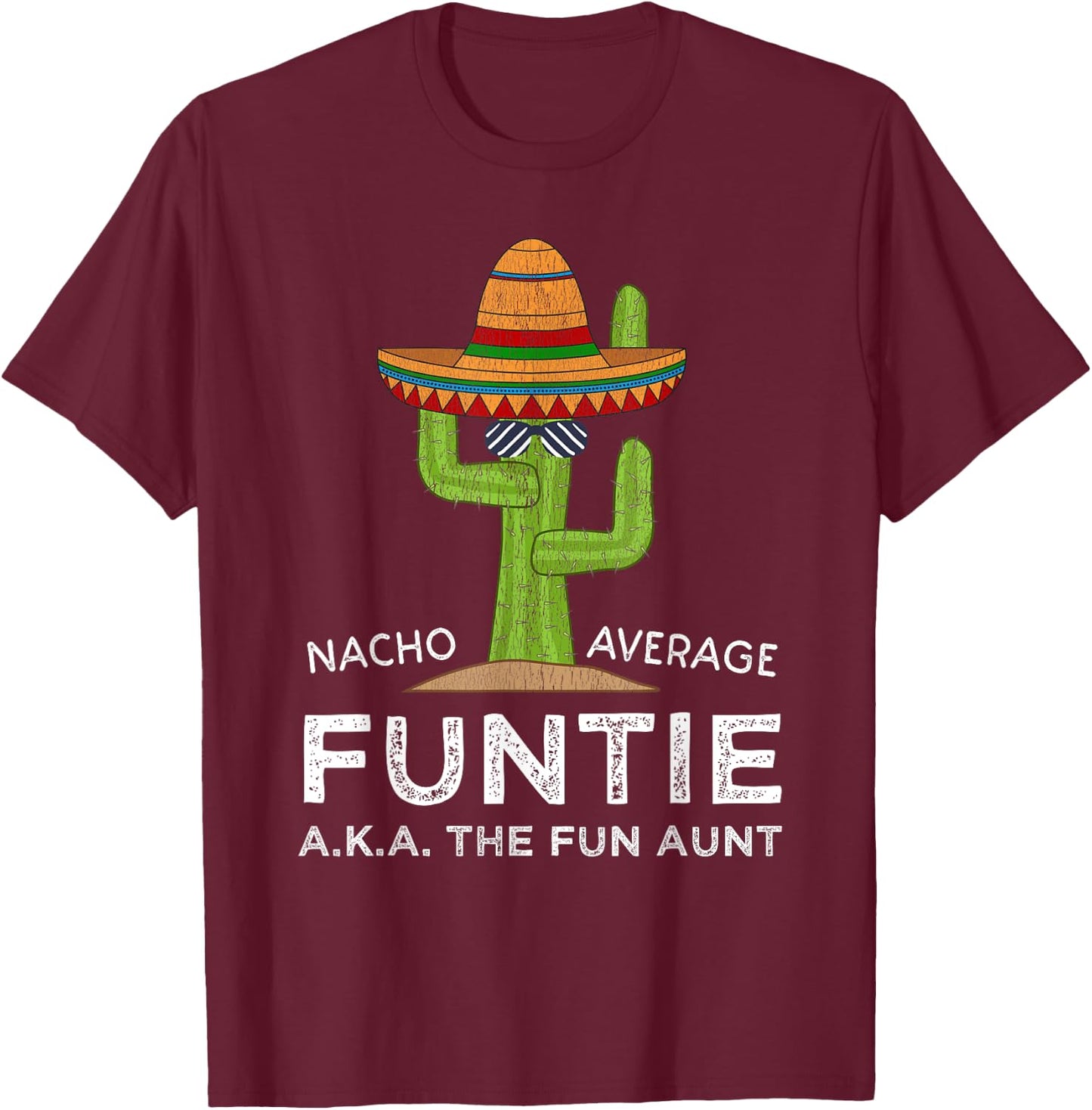 Cute The Fun Aunt Funtie T-Shirt - T-Shirt | Maroon