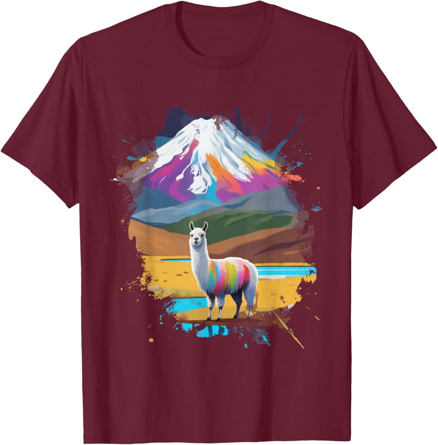 Cute Alpaca Cotopaxi National Park Outfit Llama Ecuador T-Shirt - T-Shirt | Maroon