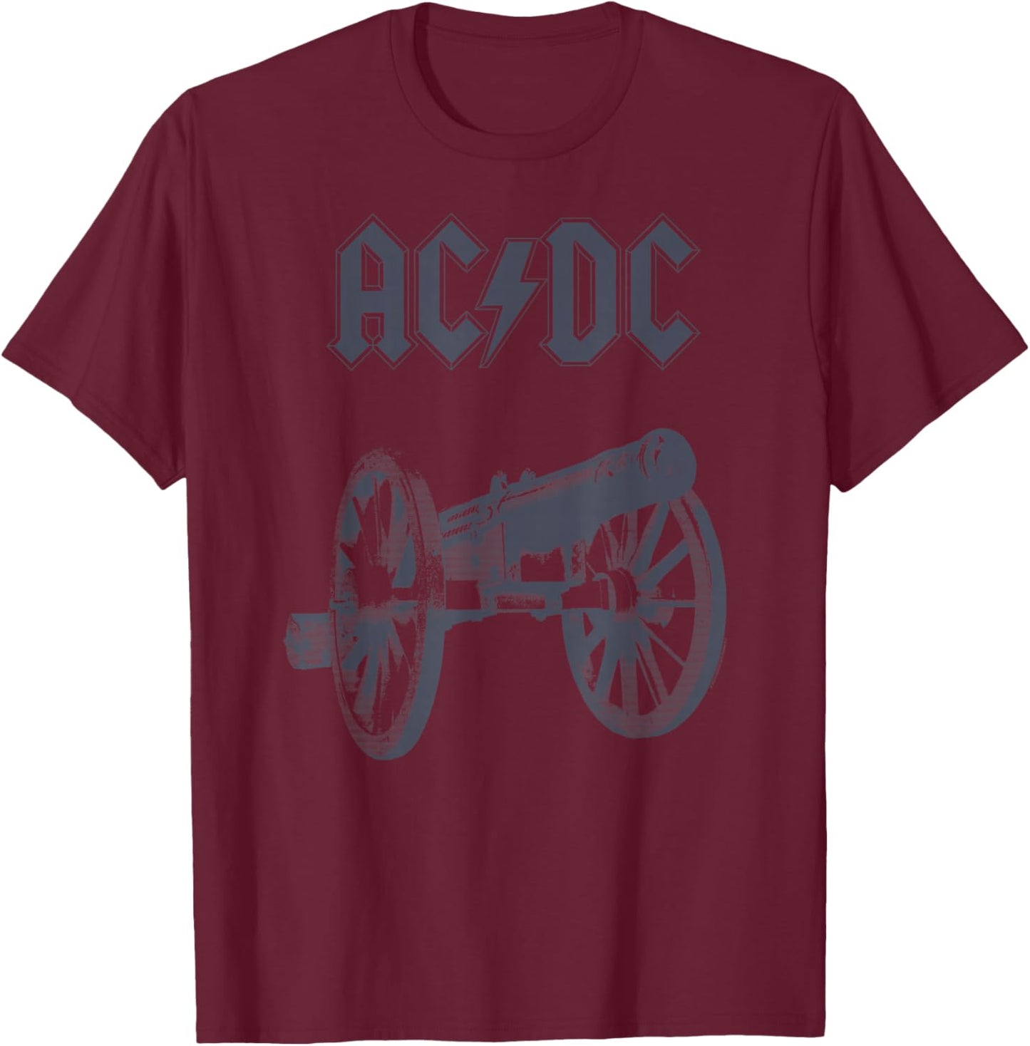 Official AC/DC Cannon Tie Dye Rock Music Band Vintage Logo T-Shirt - T-Shirt | Maroon