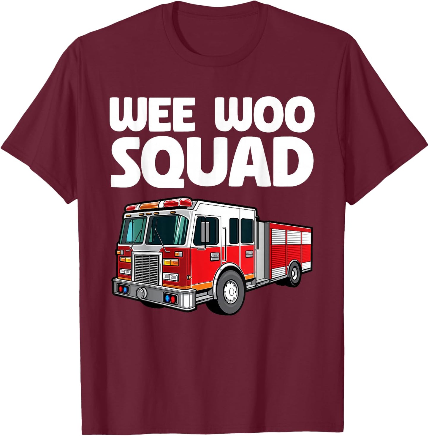 Funny Firefighter Art Women Kids Fire Truck Fireman T-Shirt - T-Shirt | Maroon