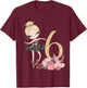 6th Birthday Party Ballerina Dance Ballet Tutu Girls Six T-Shirt - T-Shirt | Maroon