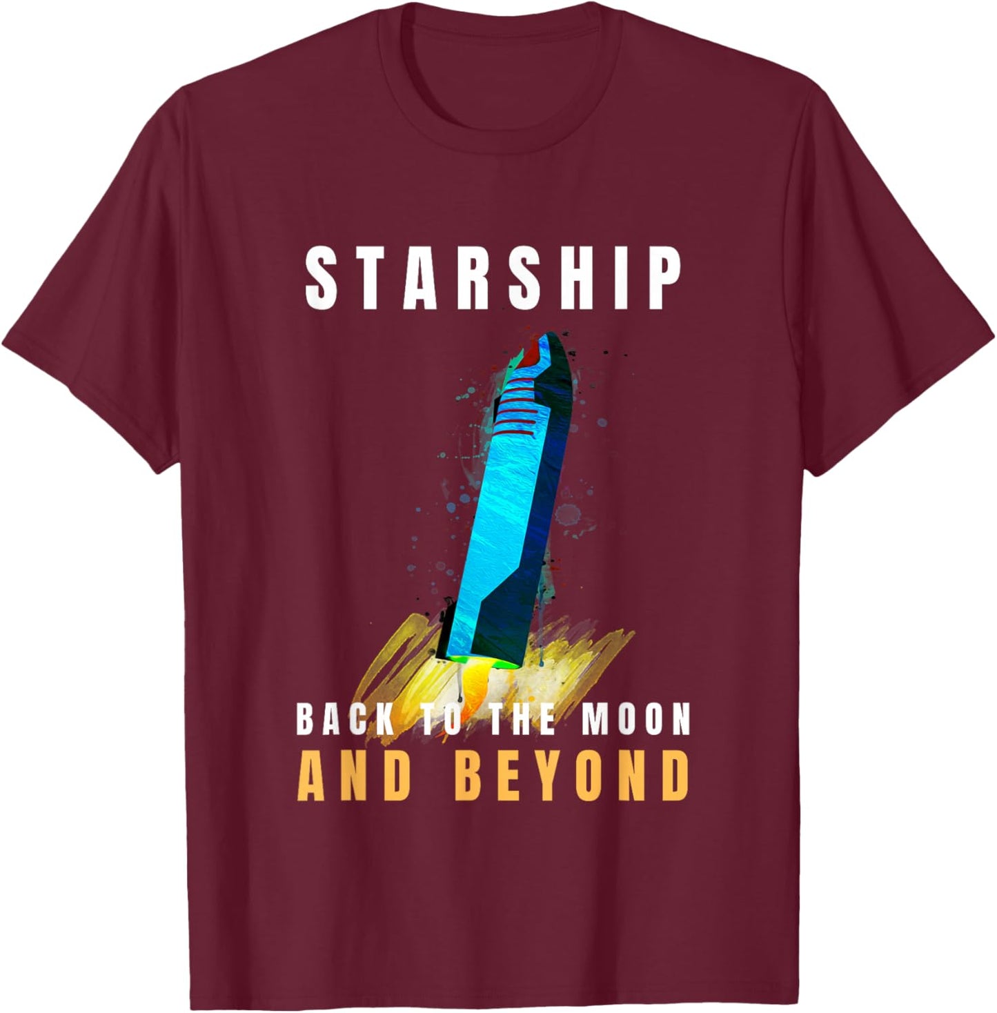 Starship Boca Chica Starbase | Starship Texas Starbase T-Shirt - T-Shirt | Maroon