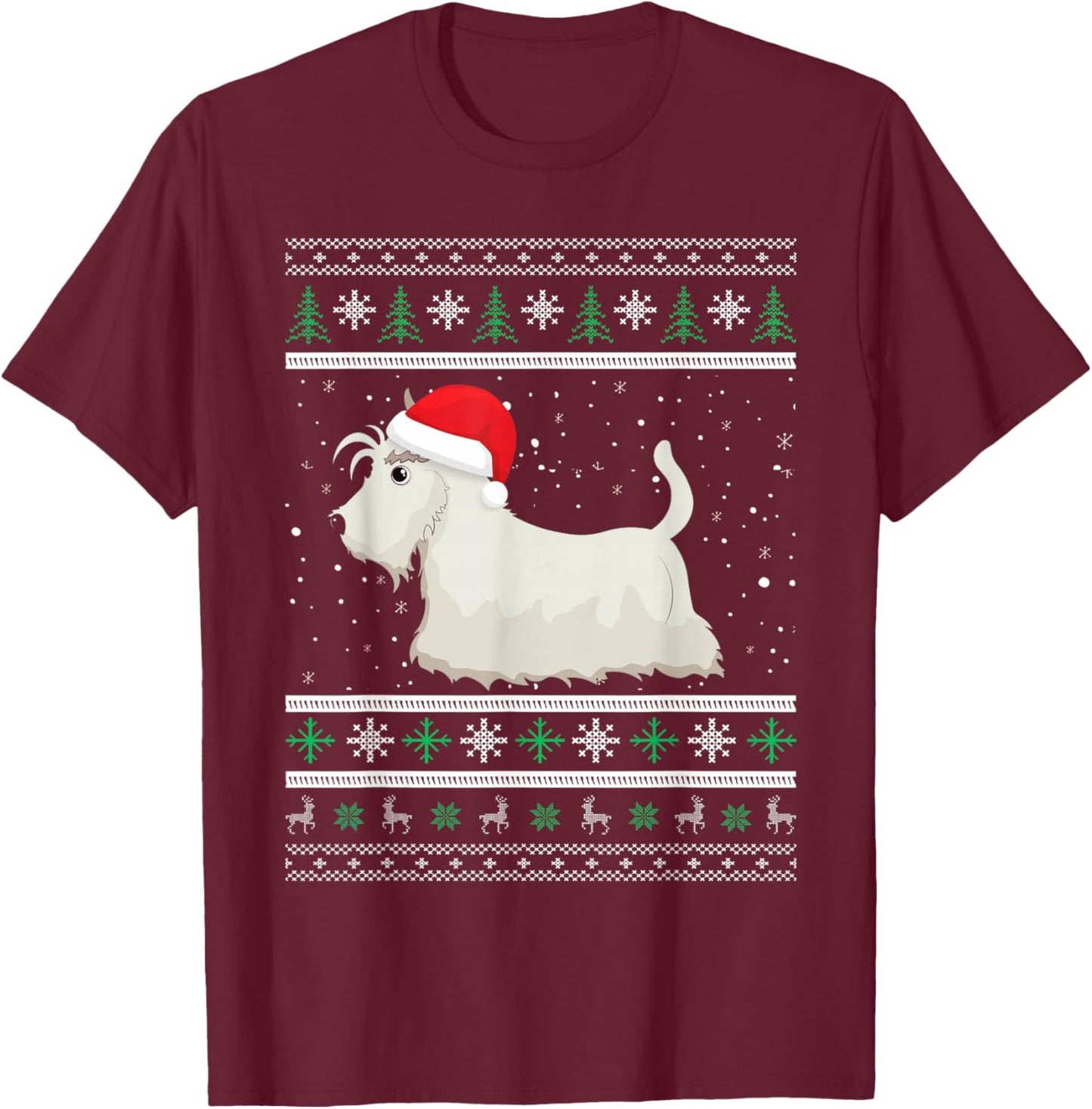 Scottish Terrier Christmas Idea & Xmas Scottie Dog T-Shirt - T-Shirt | Maroon