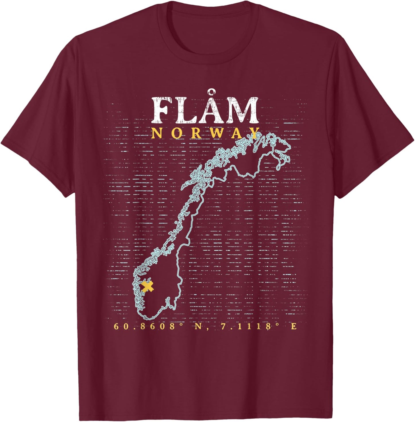 Norway Flåm T-Shirt - T-Shirt | Maroon