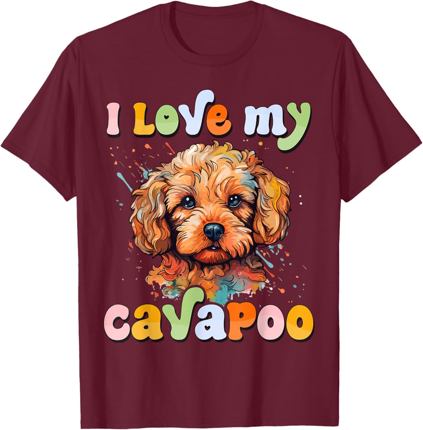 I Love My Cavapoo - Dog Lover Cavoodle Owner Women Girls Kids T-Shirt - T-Shirt | Maroon