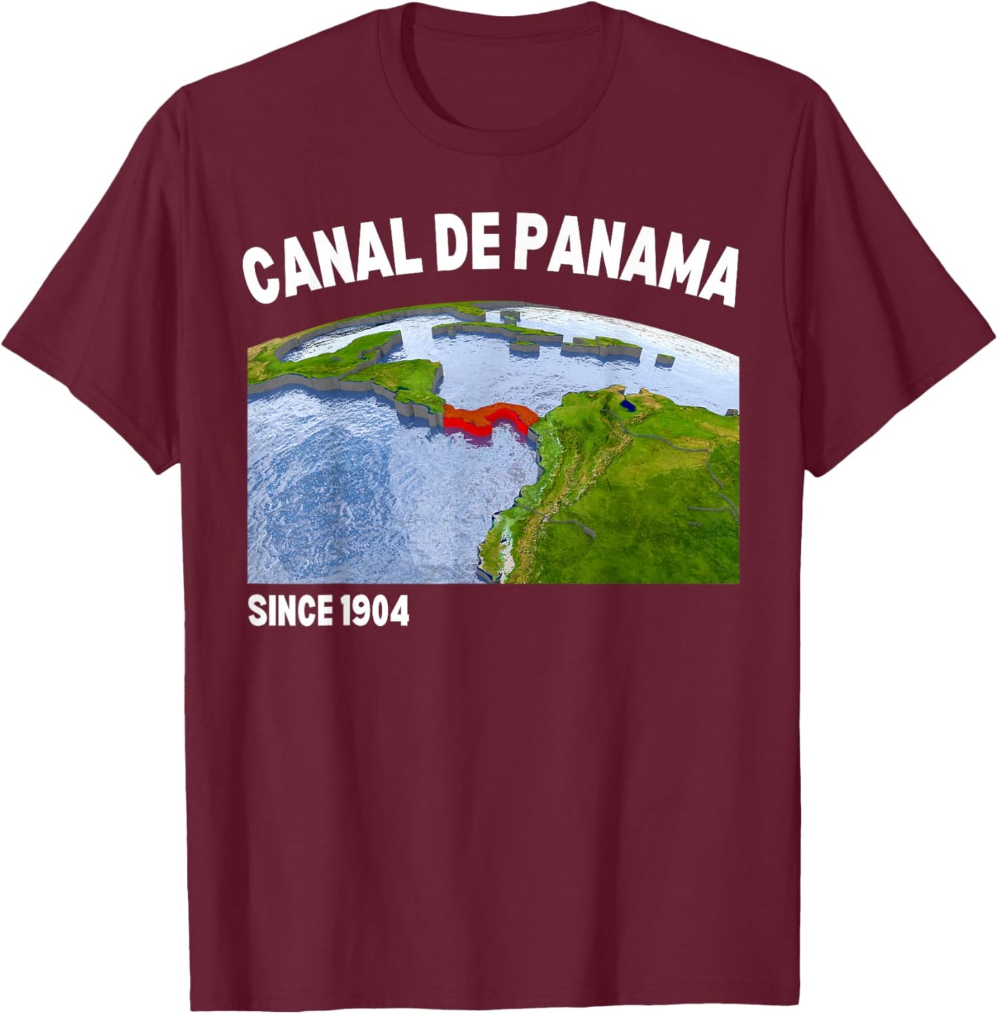 Canal De Panama Canal Zone Panamanian Waterway T-Shirt - T-Shirt | Maroon
