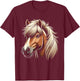 Haflinger Horse Lover Majestic Equine Art Design T-Shirt - T-Shirt | Maroon