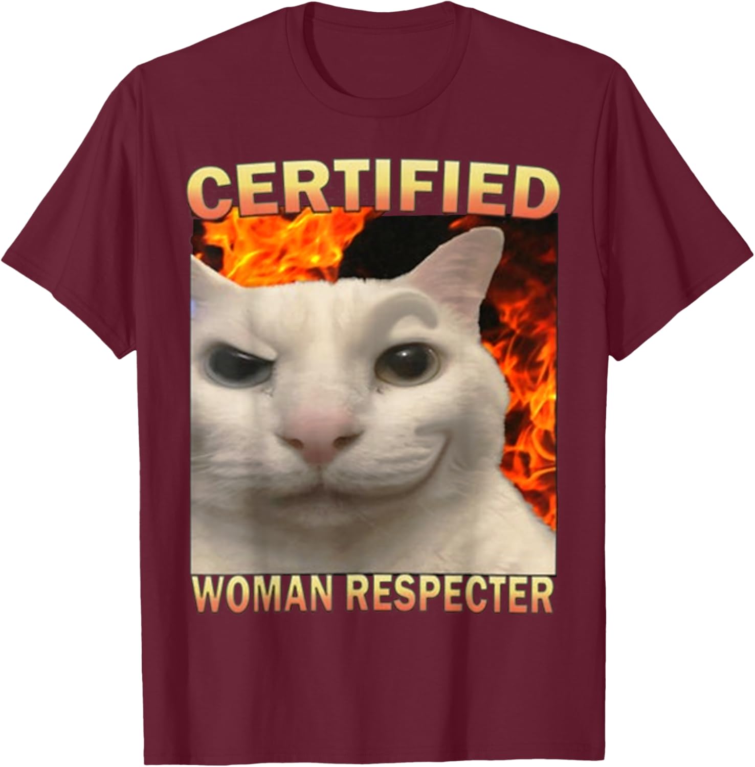 & Cat FUNNY Meme Cute T-Shirt - T-Shirt | Maroon