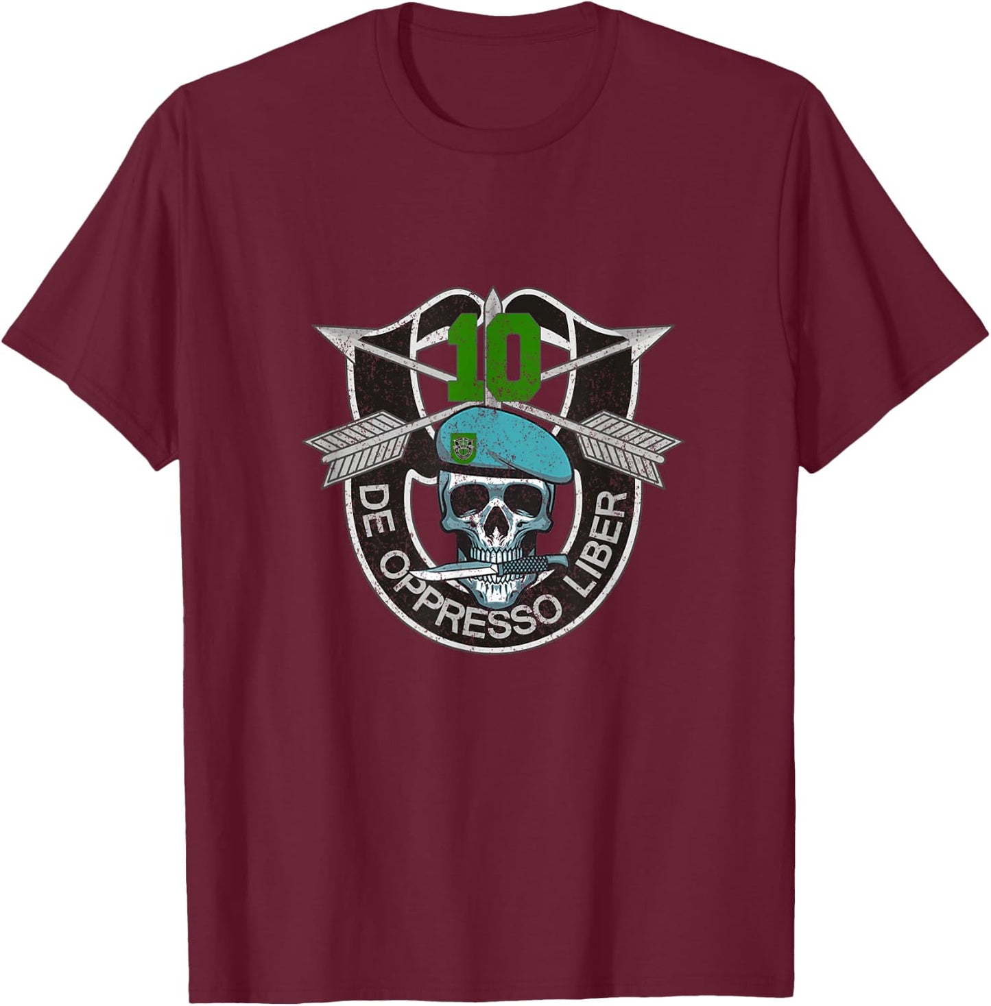 10th Special Forces Group Veteran 10th SFG 4th of July T-Shirt - T-Shirt | Maroon